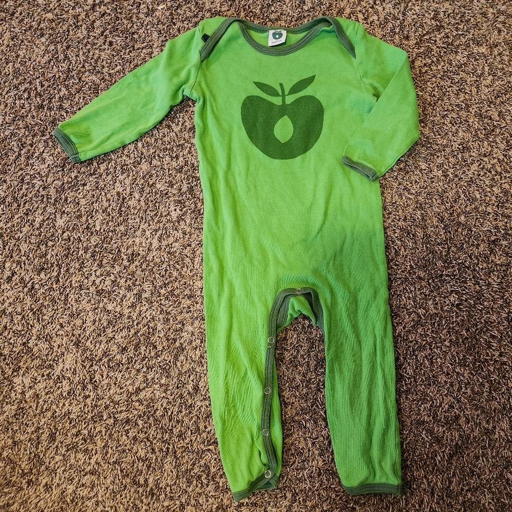 Green Apple Print Smafolk Kids One Piece